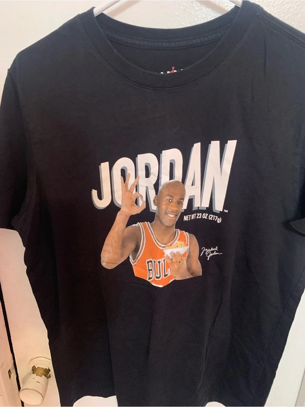 Jordan Black Tee with Red Jumpman and White Lettering